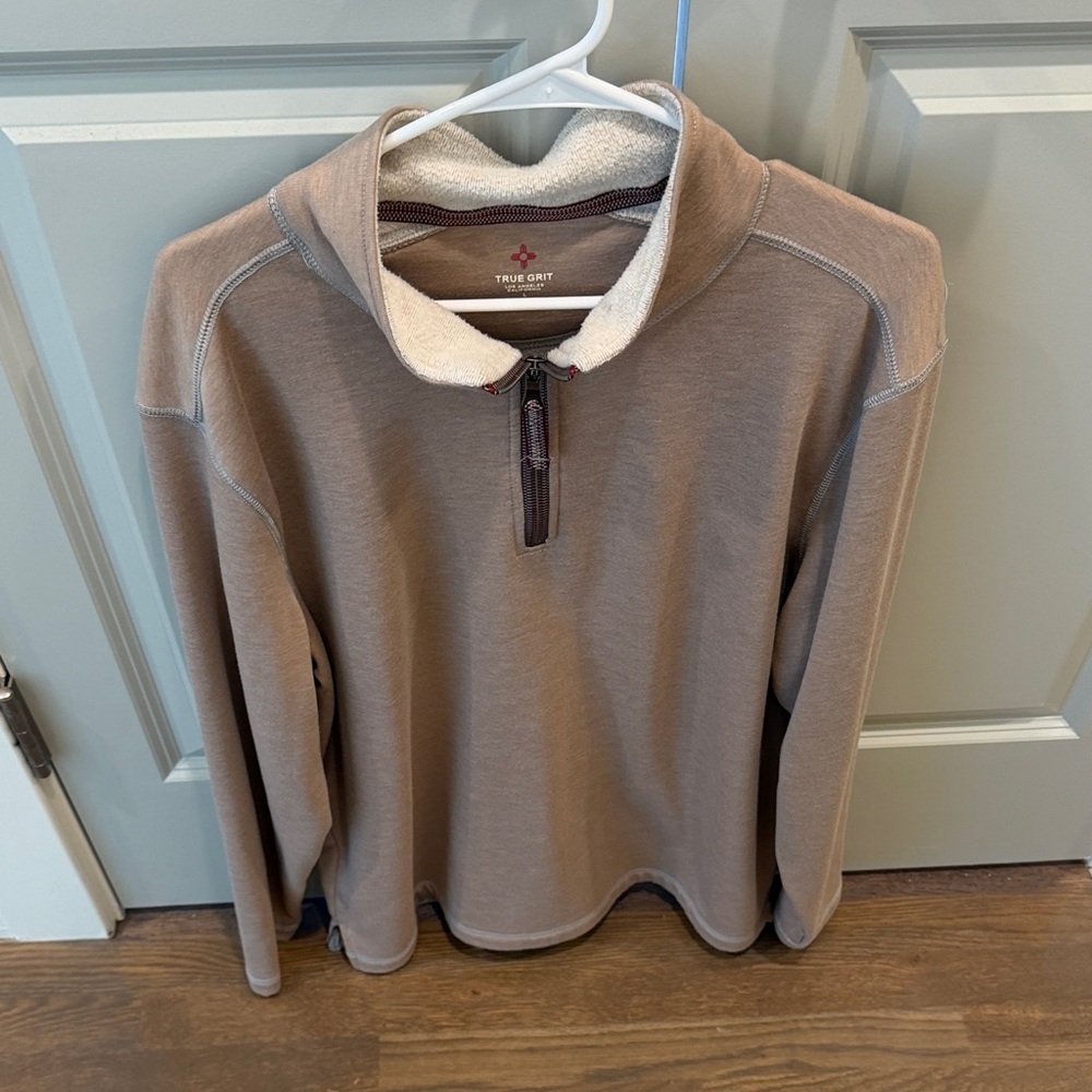True Grit Men's Brown Zip-Up Sweater